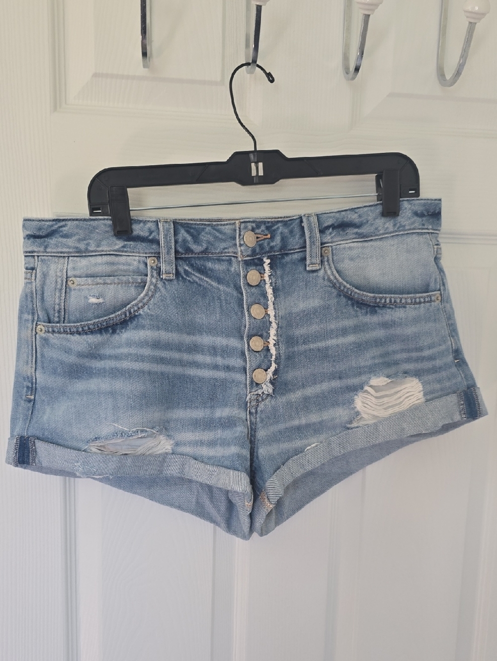 We The Free Light Blue Distressed Denim Women's Shorts